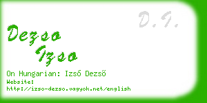 dezso izso business card